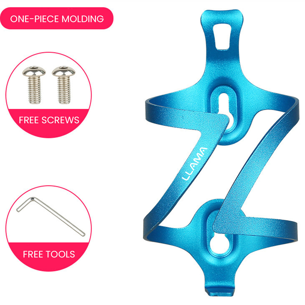 LLAMA EBIKE One-Piece Bicycle Cup Holder with Universal Mount Adapter