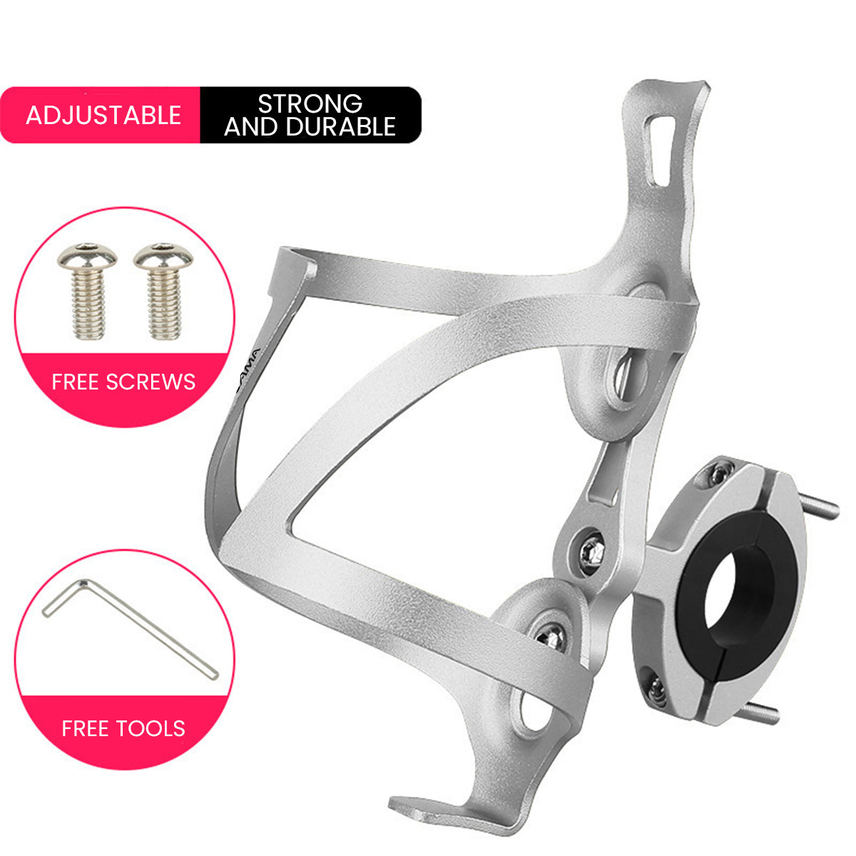 LLAMA EBIKE One-Piece Bicycle Cup Holder with Universal Mount Adapter