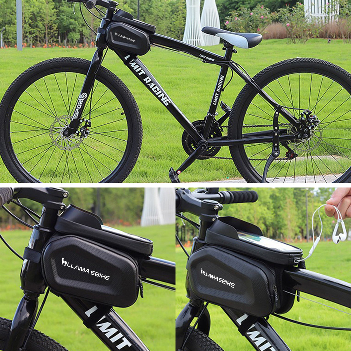 LLAMA EBIKE Waterproof Front Frame Bag with Phone Holder