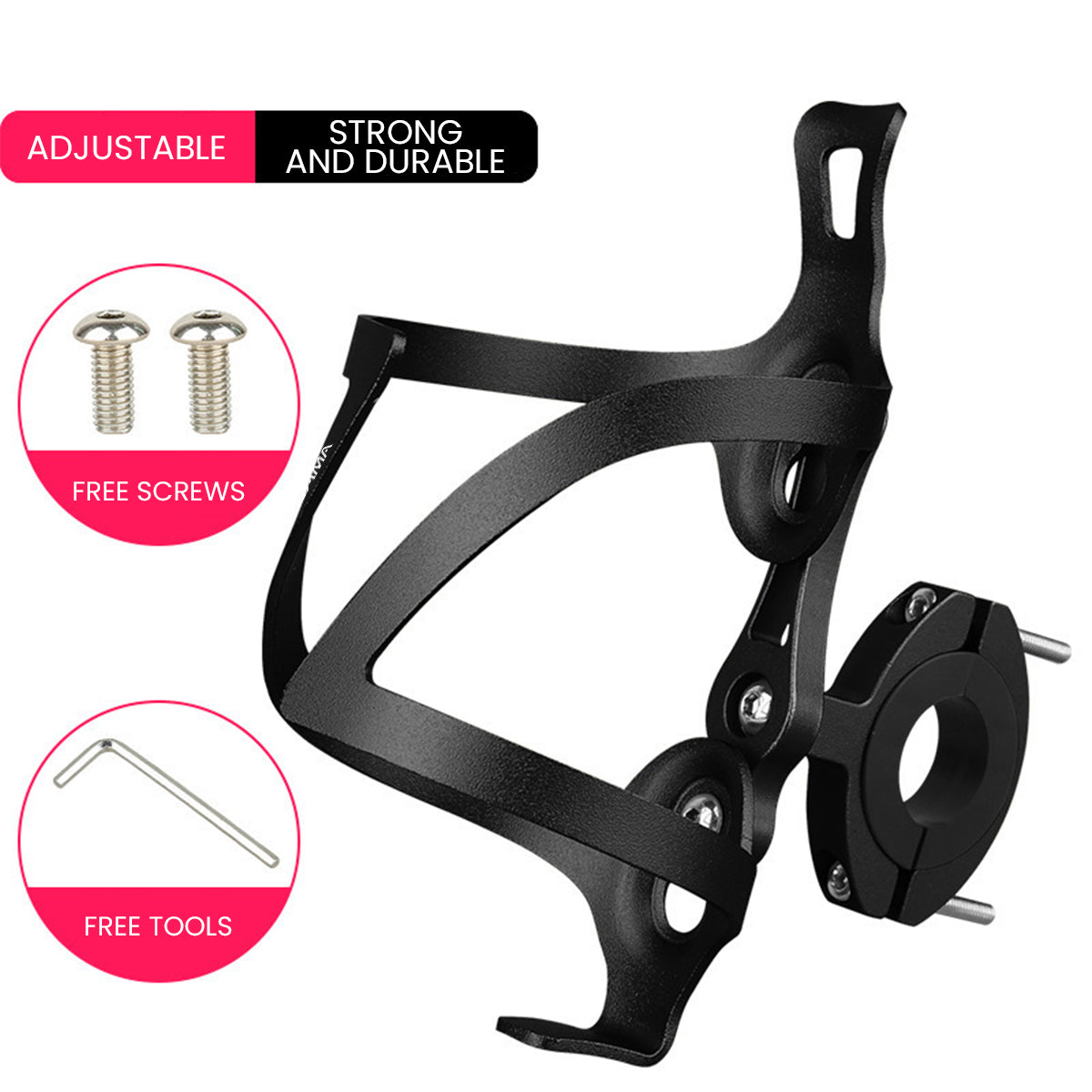 LLAMA EBIKE One-Piece Bicycle Cup Holder with Universal Mount Adapter
