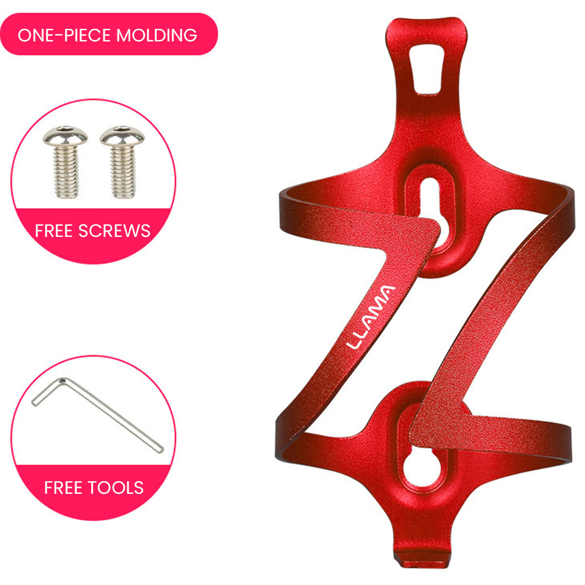 LLAMA EBIKE One-Piece Bicycle Cup Holder with Universal Mount Adapter