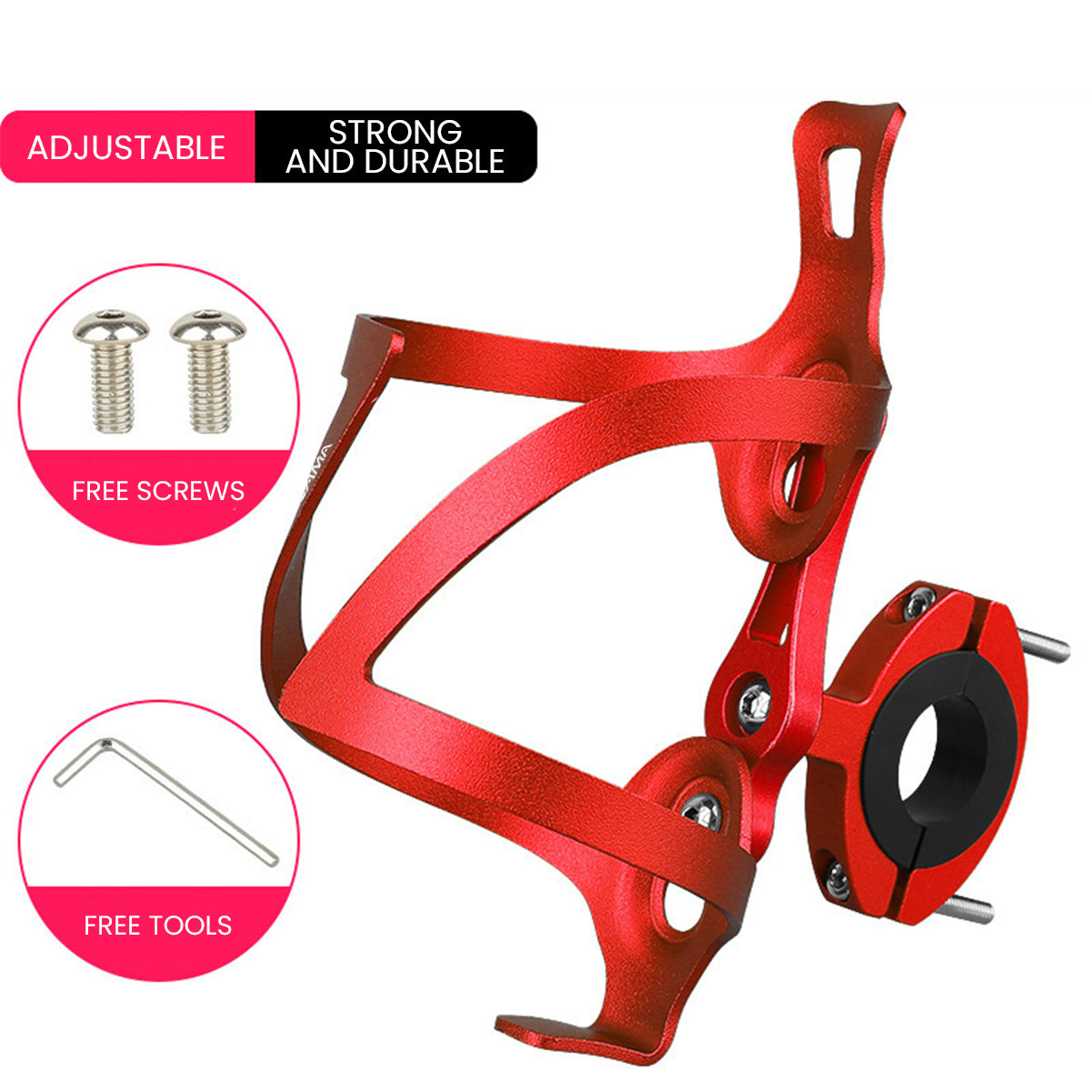 LLAMA EBIKE One-Piece Bicycle Cup Holder with Universal Mount Adapter