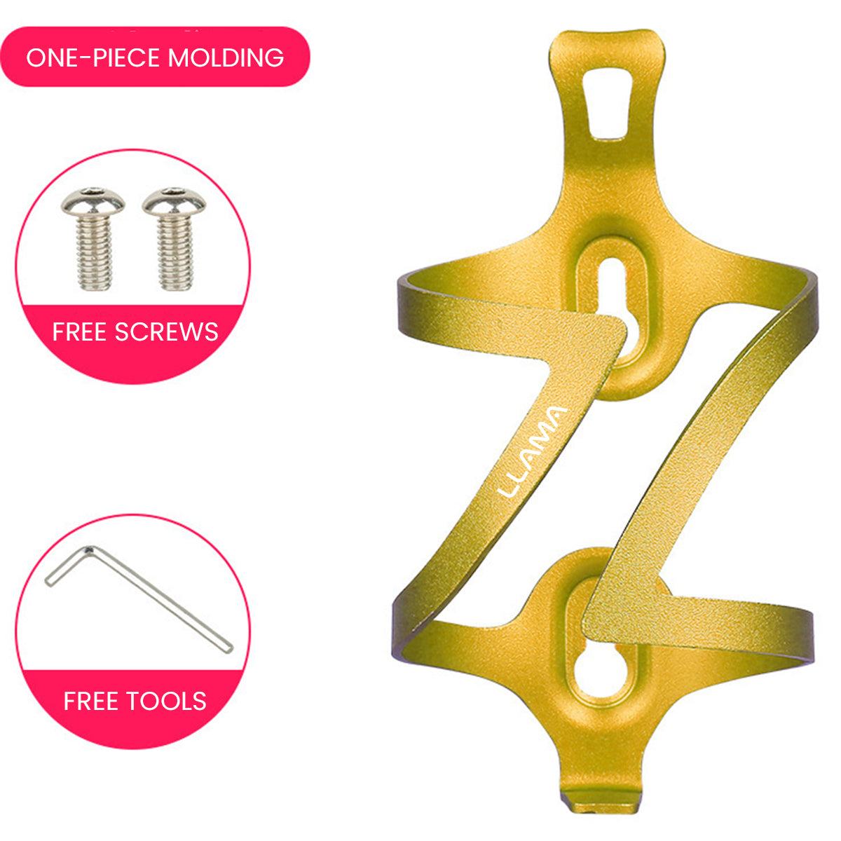 LLAMA EBIKE One-Piece Bicycle Cup Holder with Universal Mount Adapter