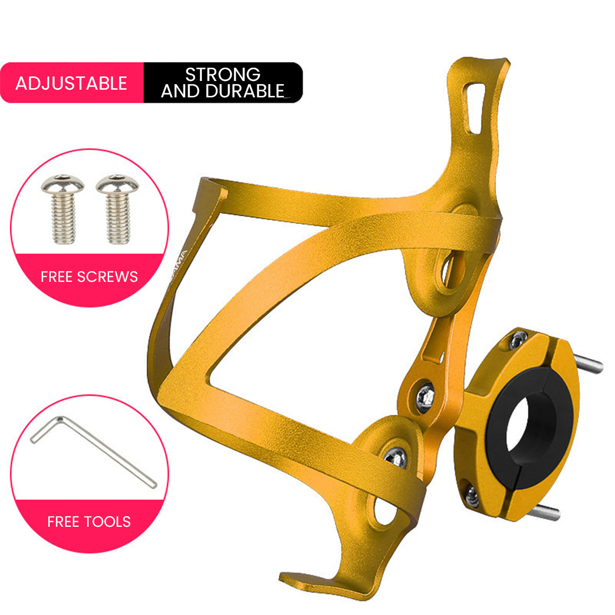 LLAMA EBIKE One-Piece Bicycle Cup Holder with Universal Mount Adapter