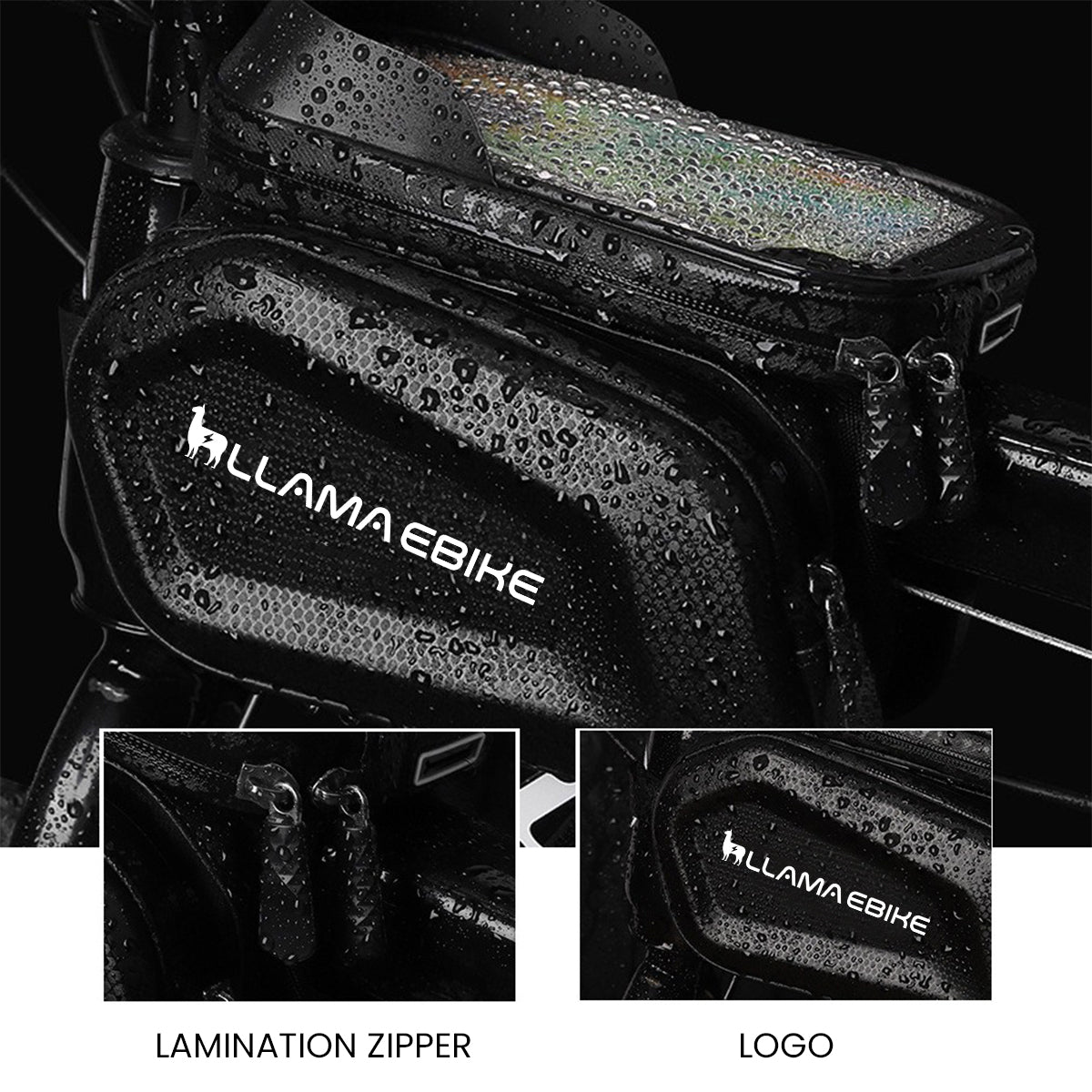 LLAMA EBIKE Waterproof Front Frame Bag with Phone Holder