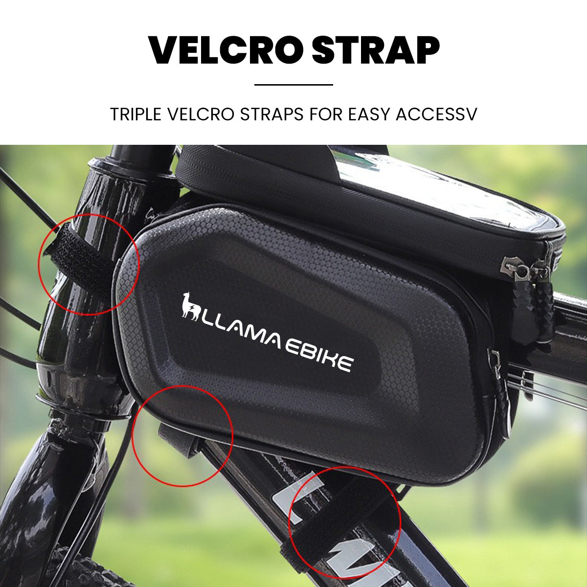 LLAMA EBIKE Waterproof Front Frame Bag with Phone Holder