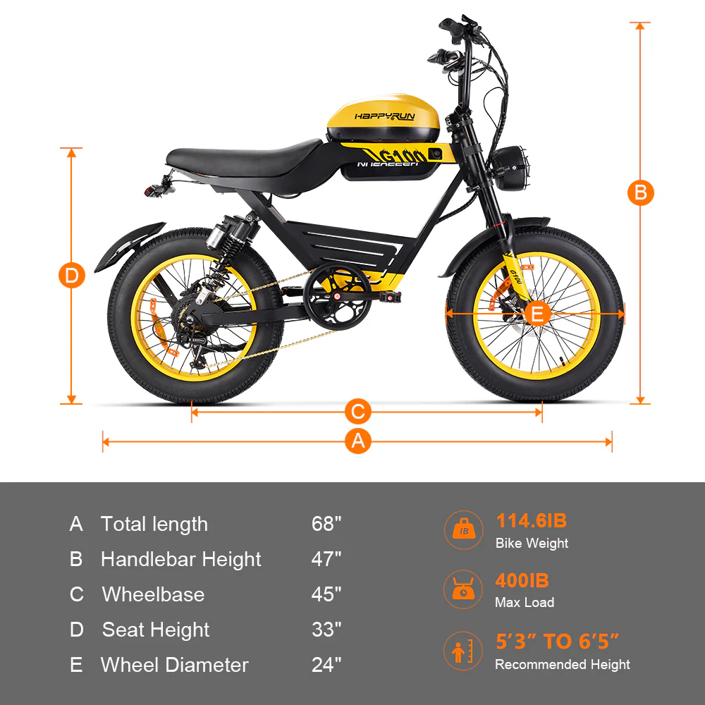 HappyRun G100 Dual Batteries 1000W Fastest Ebike(used)