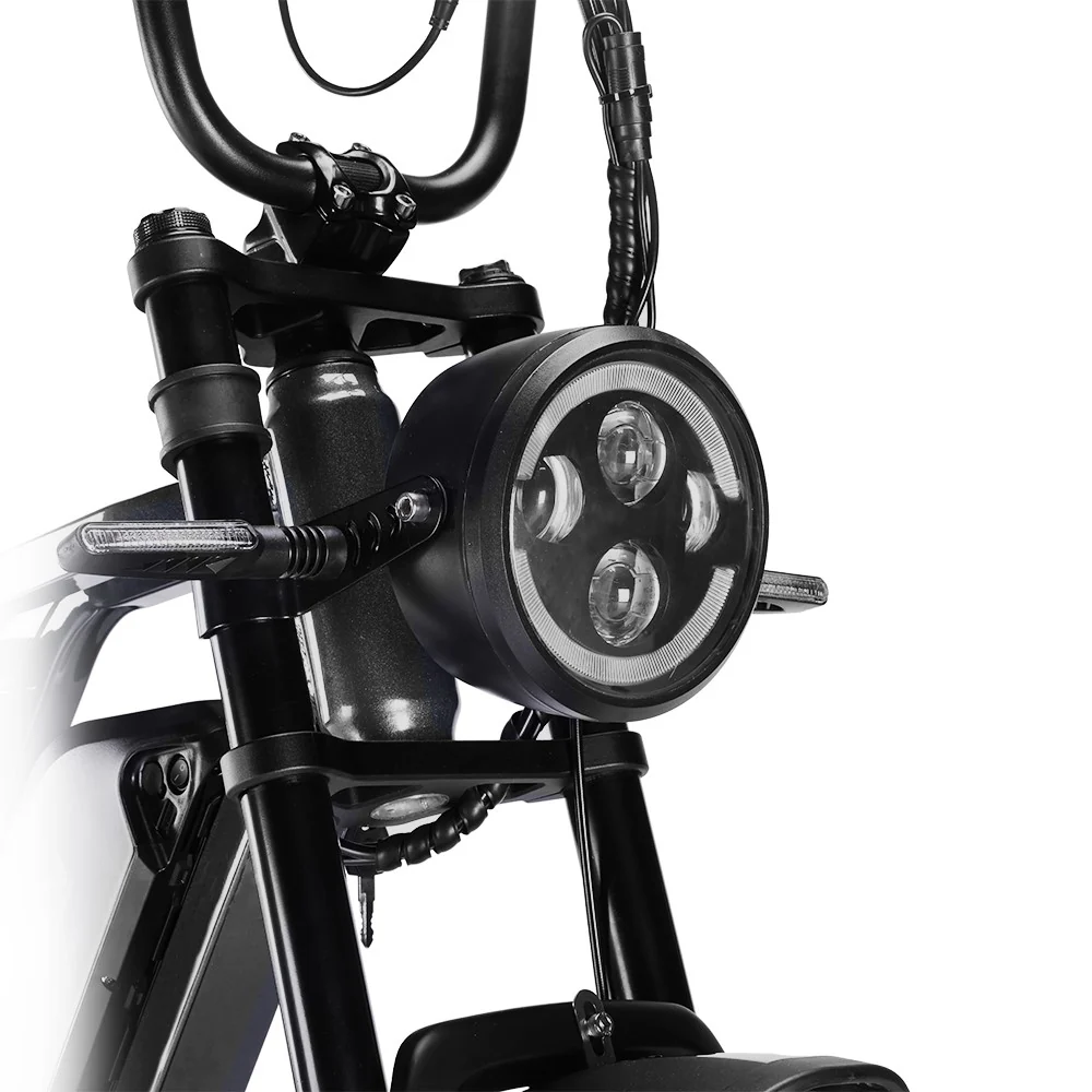 Happyrun Tank G60 Pro 2000W Moped Style Offroad Electric Bike Fat Tire + 4 Years Warranty