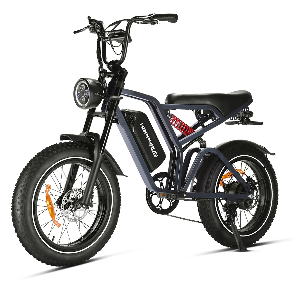Happyrun Tank G60 Pro 2000W Moped Style Offroad Electric Bike Fat Tire + 4 Years Warranty