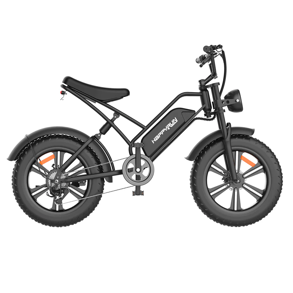 HappyRun Tank G50 Electric Bike Cargo Black City E-bike + 4 Years Warranty