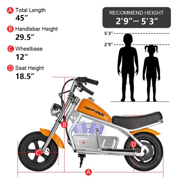 Happyrun Pulse 11 Kids Electric Motorcycle + 4 Years Warranty