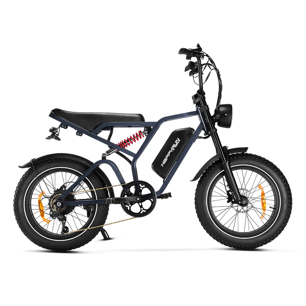 Happyrun Tank G60 Pro 2000W Moped Style Offroad Electric Bike Fat Tire + 4 Years Warranty