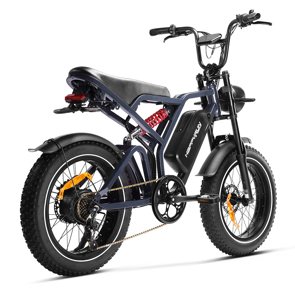 Happyrun Tank G60 Pro 2000W Moped Style Offroad Electric Bike Fat Tire + 4 Years Warranty