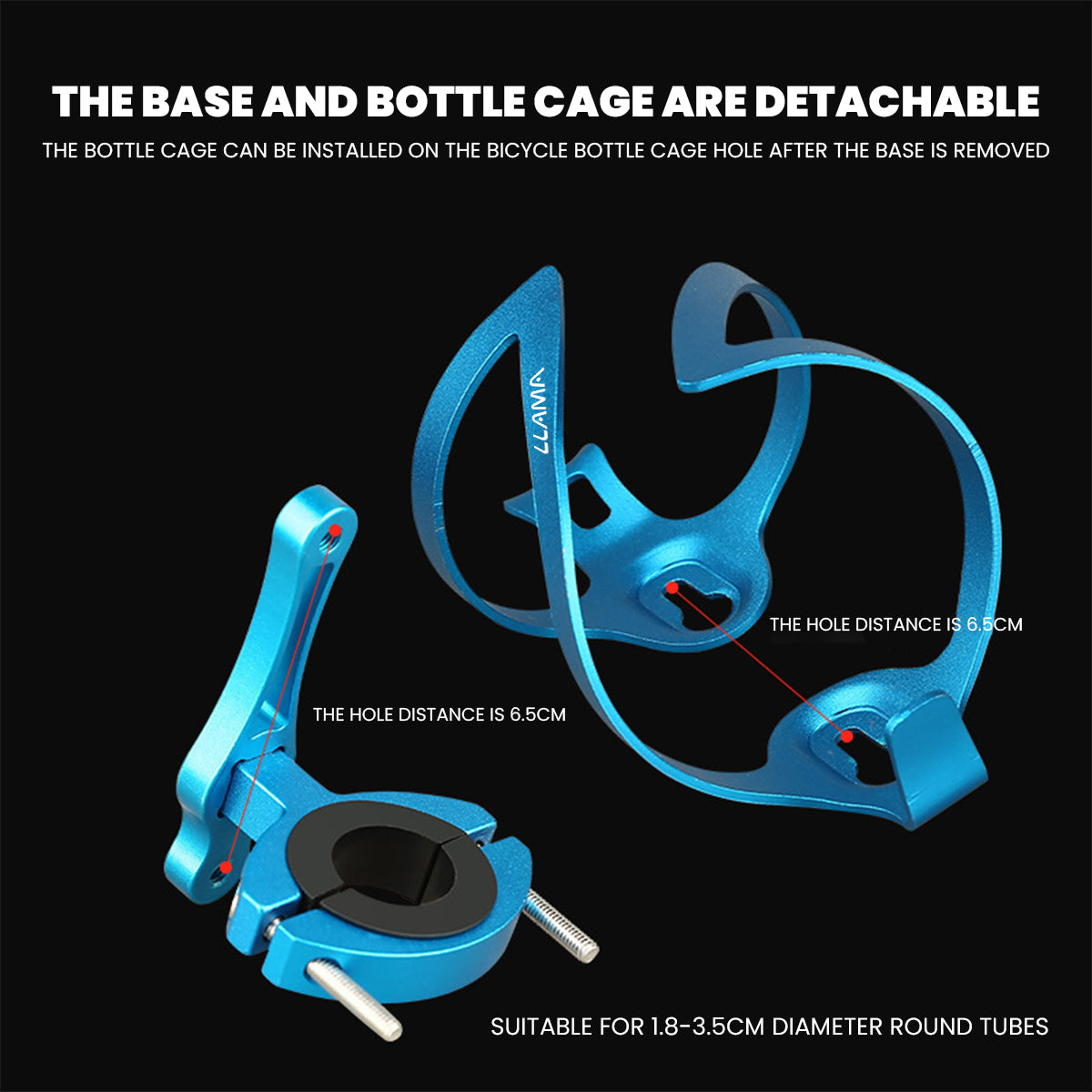LLAMA EBIKE One-Piece Bicycle Cup Holder with Universal Mount Adapter