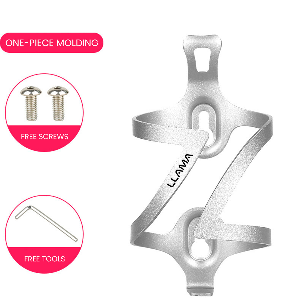 LLAMA EBIKE One-Piece Bicycle Cup Holder with Universal Mount Adapter