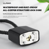 LLAMA EBIKE Multi-Functional Cable Lock for E-Bike Helmets & Baskets – Durable Soft Steel