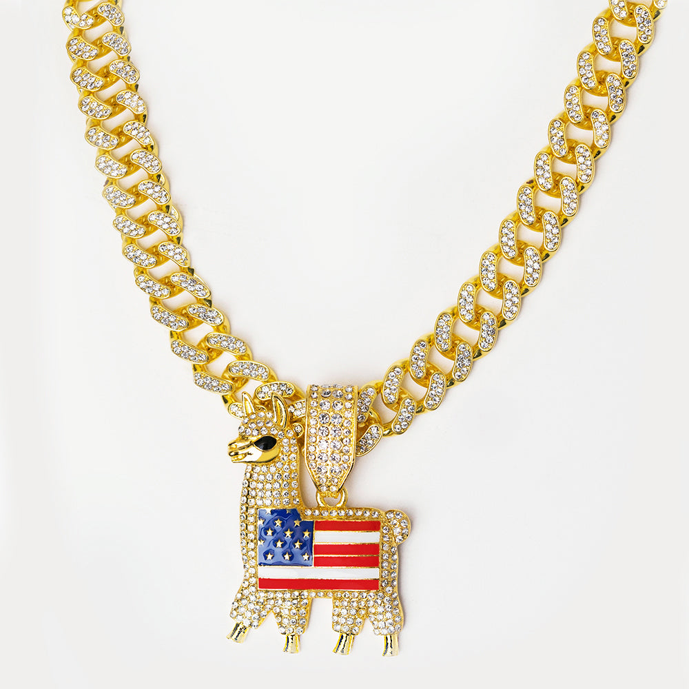12mm LLAMA EBIKE Cuba Chain Pendant Merch
