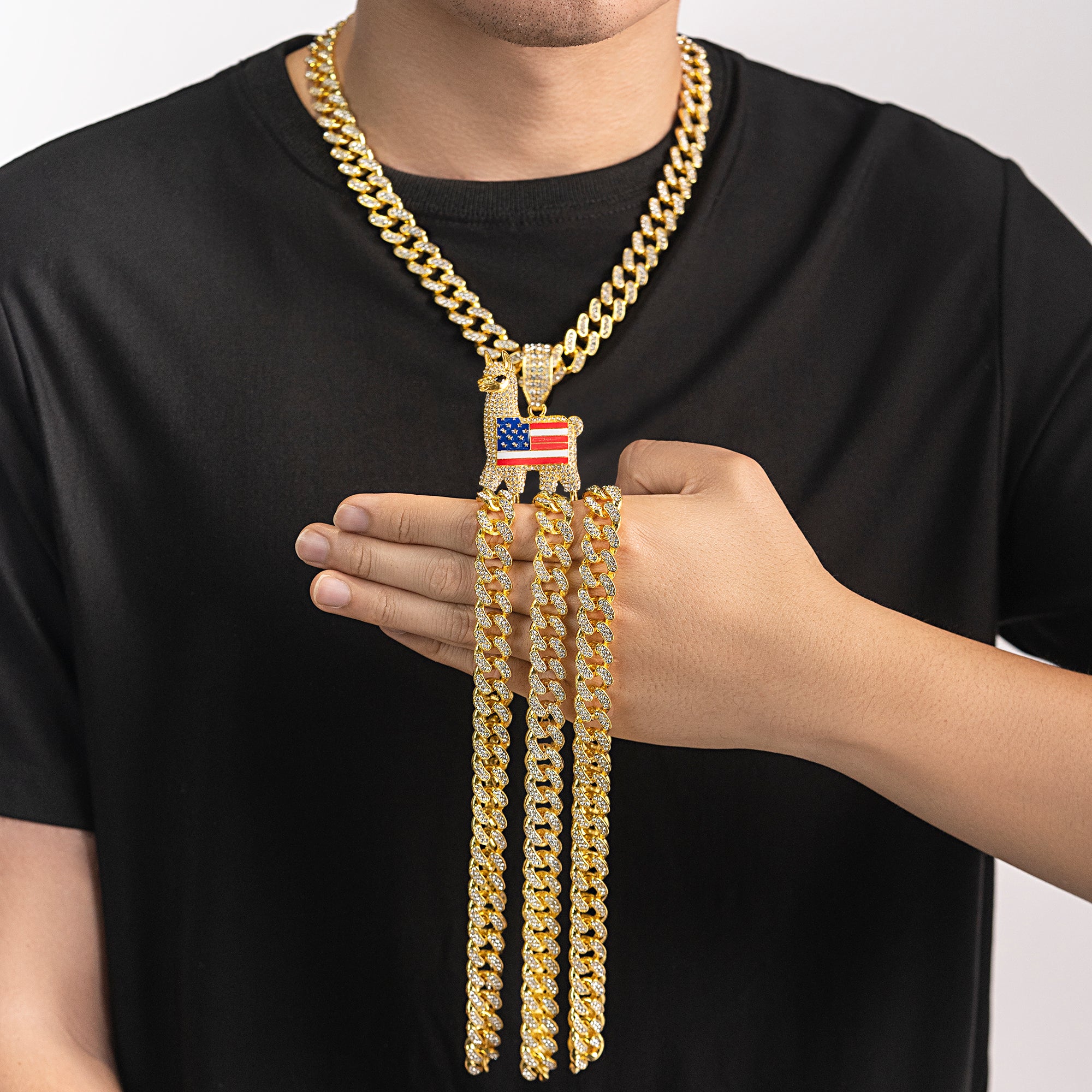 12mm LLAMA EBIKE Cuba Chain Pendant Merch