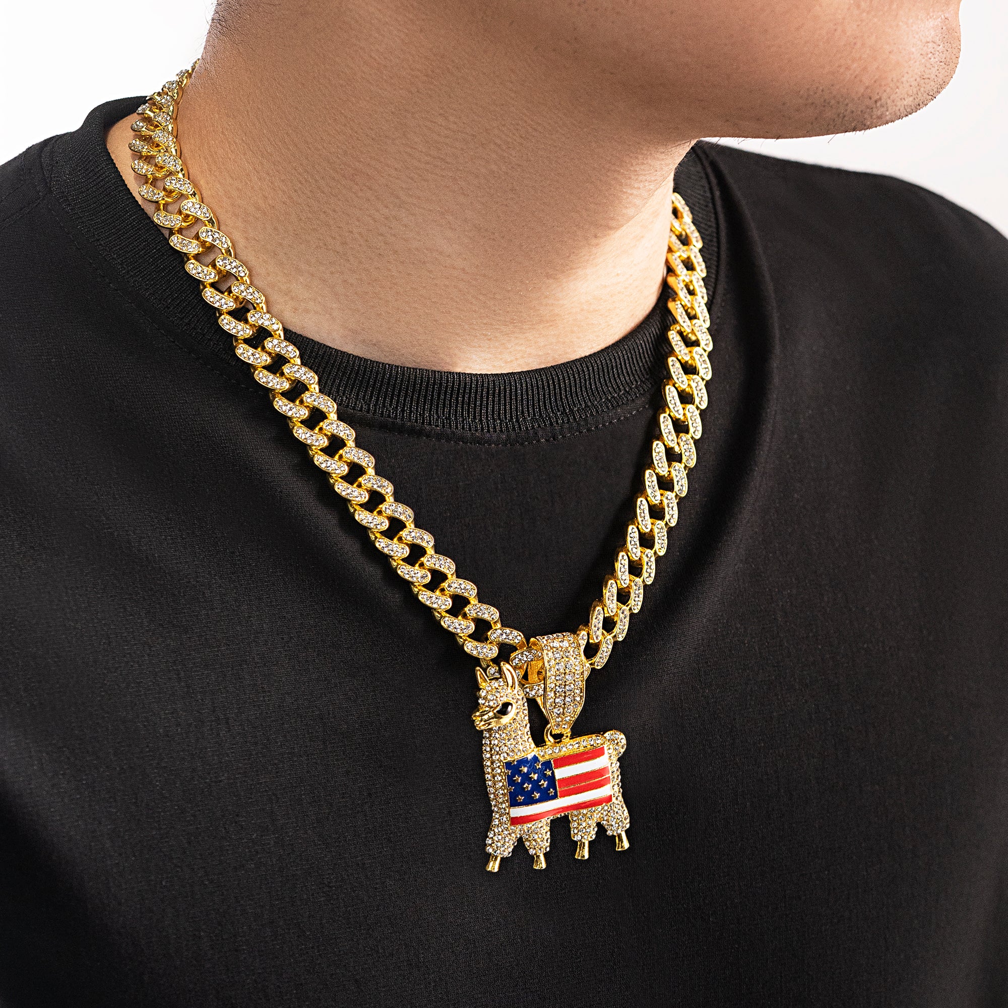 12mm LLAMA EBIKE Cuba Chain Pendant Merch