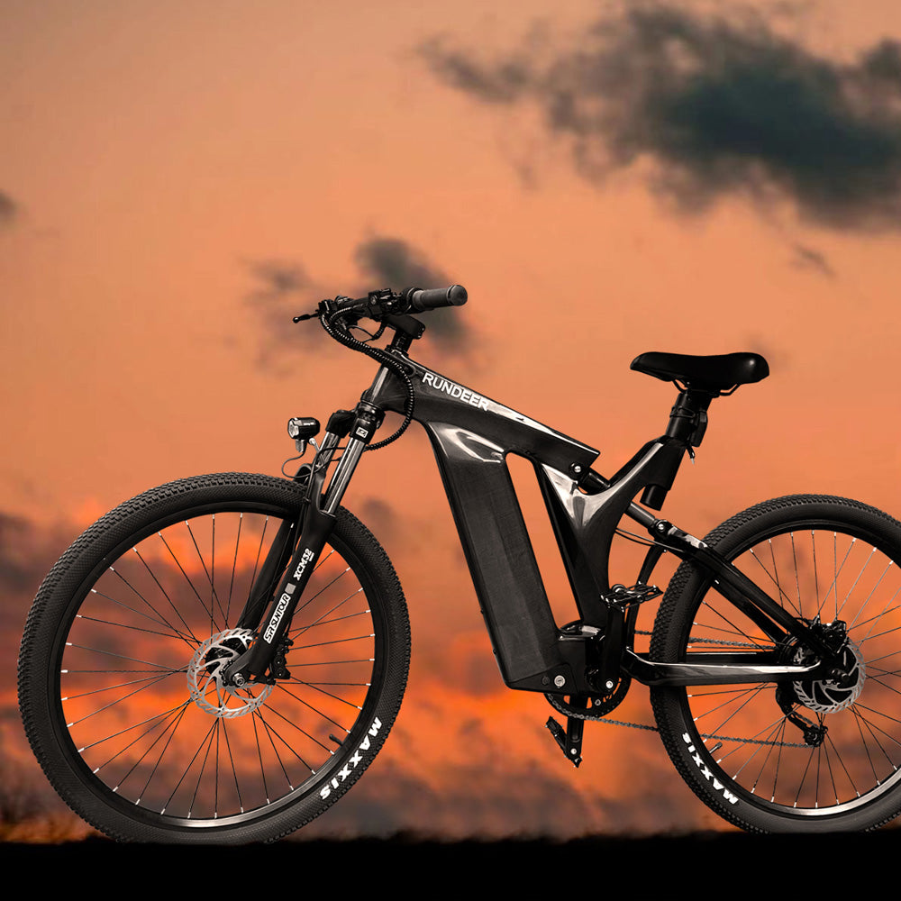Rundeer Starry Sky 3K Carbon Fiber Electric Bike - Top Speed 20mph | UL Safety Certified