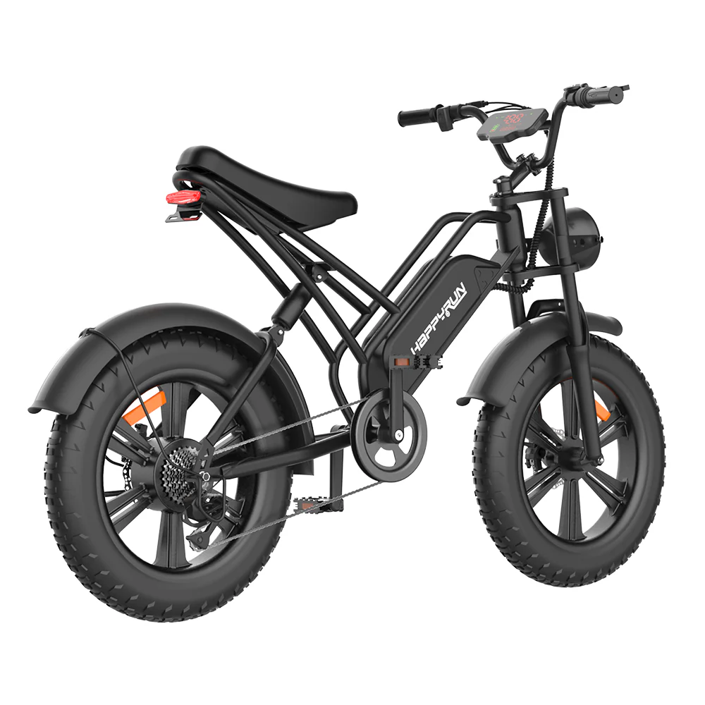 HappyRun Tank G50 Electric Bike Cargo Black City E-bike + 4 Years Warranty