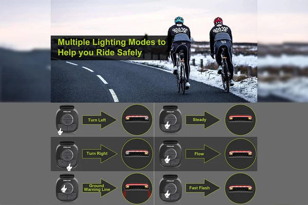 HAOQI Smart Bike Tail Light with Turn Signals