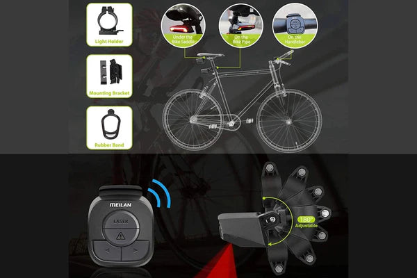 HAOQI Smart Bike Tail Light with Turn Signals
